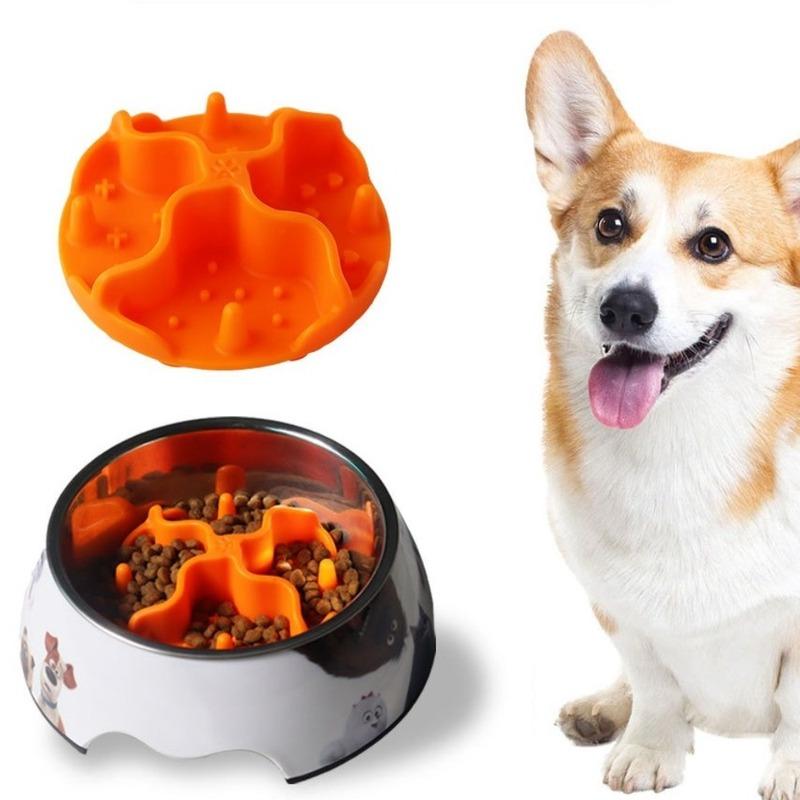 New Silicone Slow Feeder Insert Non Slip Suction Cups Slow Food Mat Soft Dog Bowls Insert Prevents Choking