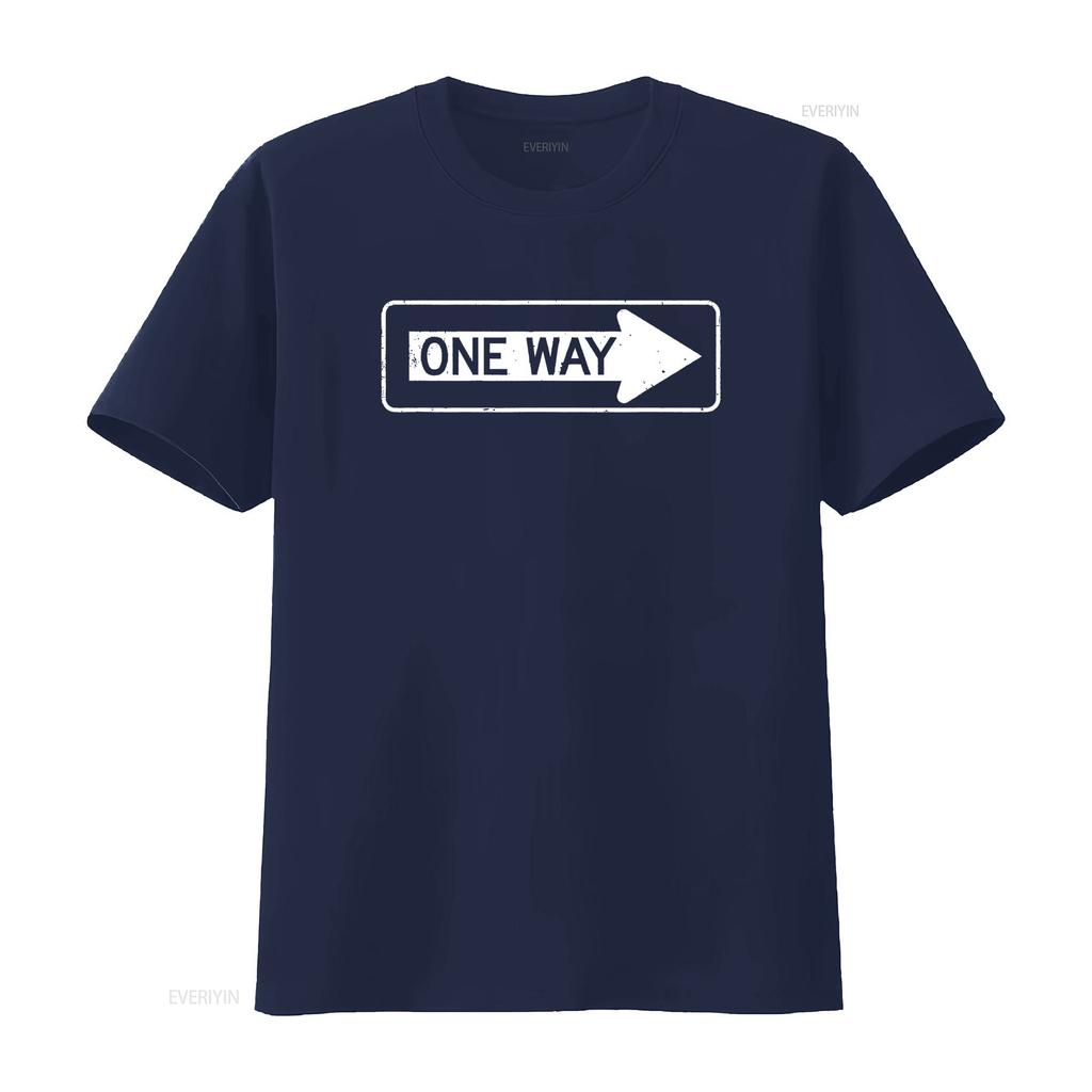 One Way Sign T Shirt vintage Washed streetwear Unisex Slightly Comfortable Stretched Top For Everyday Wear Casual Soft graphic