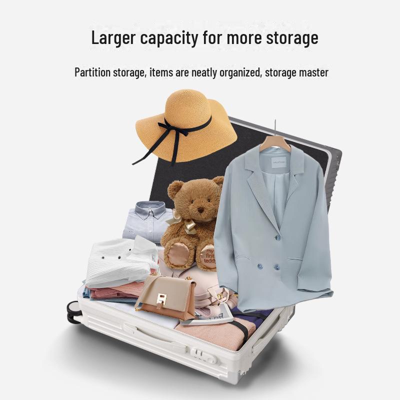 2024 New Multifunctional Luggage: 20-Inch Travel Suitcase & 24-Inch Trolley Case with Lock, Leather Finish, Unisex Design