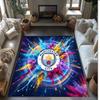 Manchester City Printed Flannel Area Rug Non Slip Soft Polyester Floor Carpet Indoor Decor Mat for Bedroom Living Room Sofa