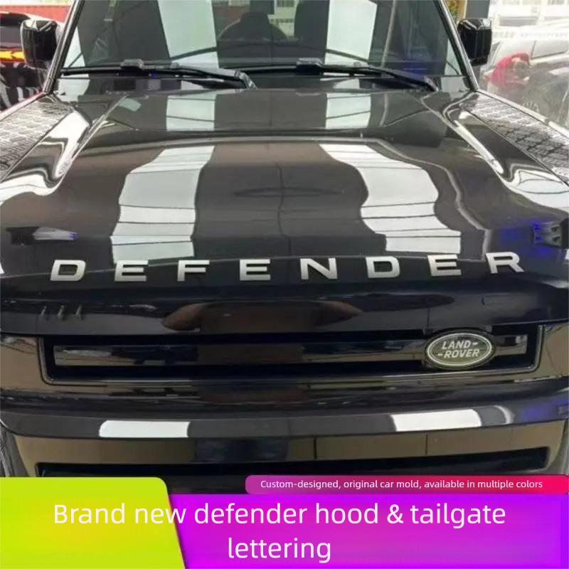 Letter Sticker for Land Rover Defender Hood, Front Bonnet Logo Emblem Badge, Exterior Decoration Modification FG3