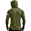 Men's Casual Raglan Sleeve Hooded Long Sleeve Sun Protection Shirt Lightweight Breathable Outdoor Activewear with Face Cover