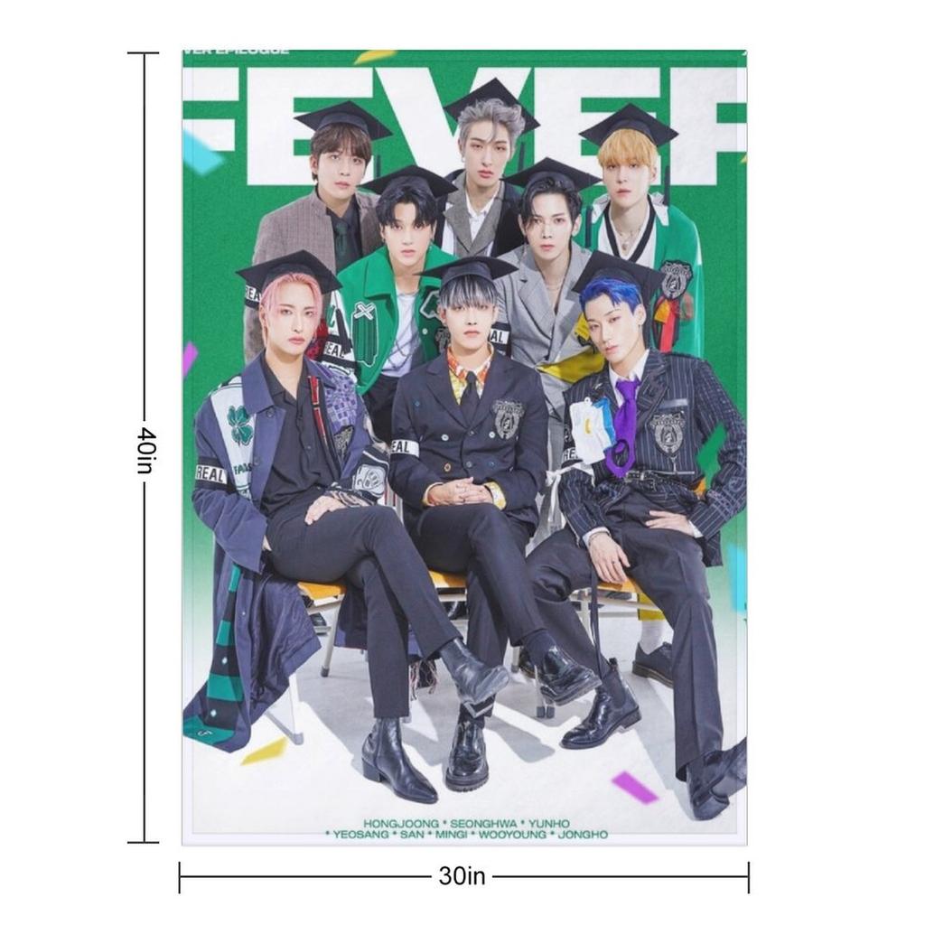 ATEEZ 'Heung' Throw Blanket Tourist Furry Soft Beds Decorative Beds Blankets