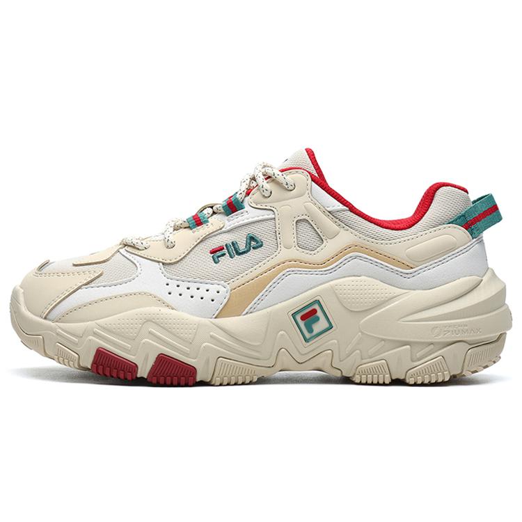 New FILA Disruptor 2 Sneakers 'Beige White Red' Women's F12W216132FAN
