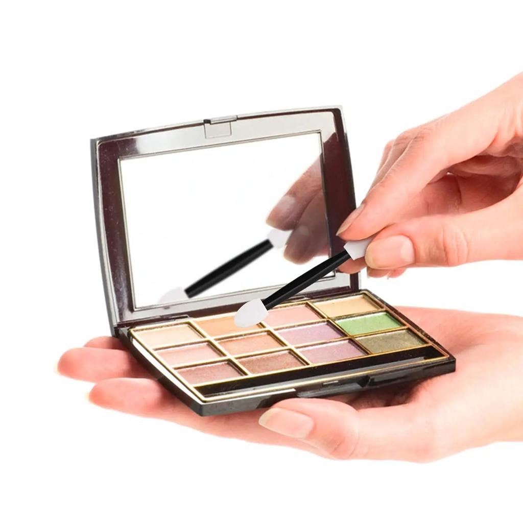 Aplicadores de esponja desechables para sombra de ojos, de doble cara, con contenedor, longitud, pinceles para sombra de ojos, aplicador de maquillaje, 120 Uds.
