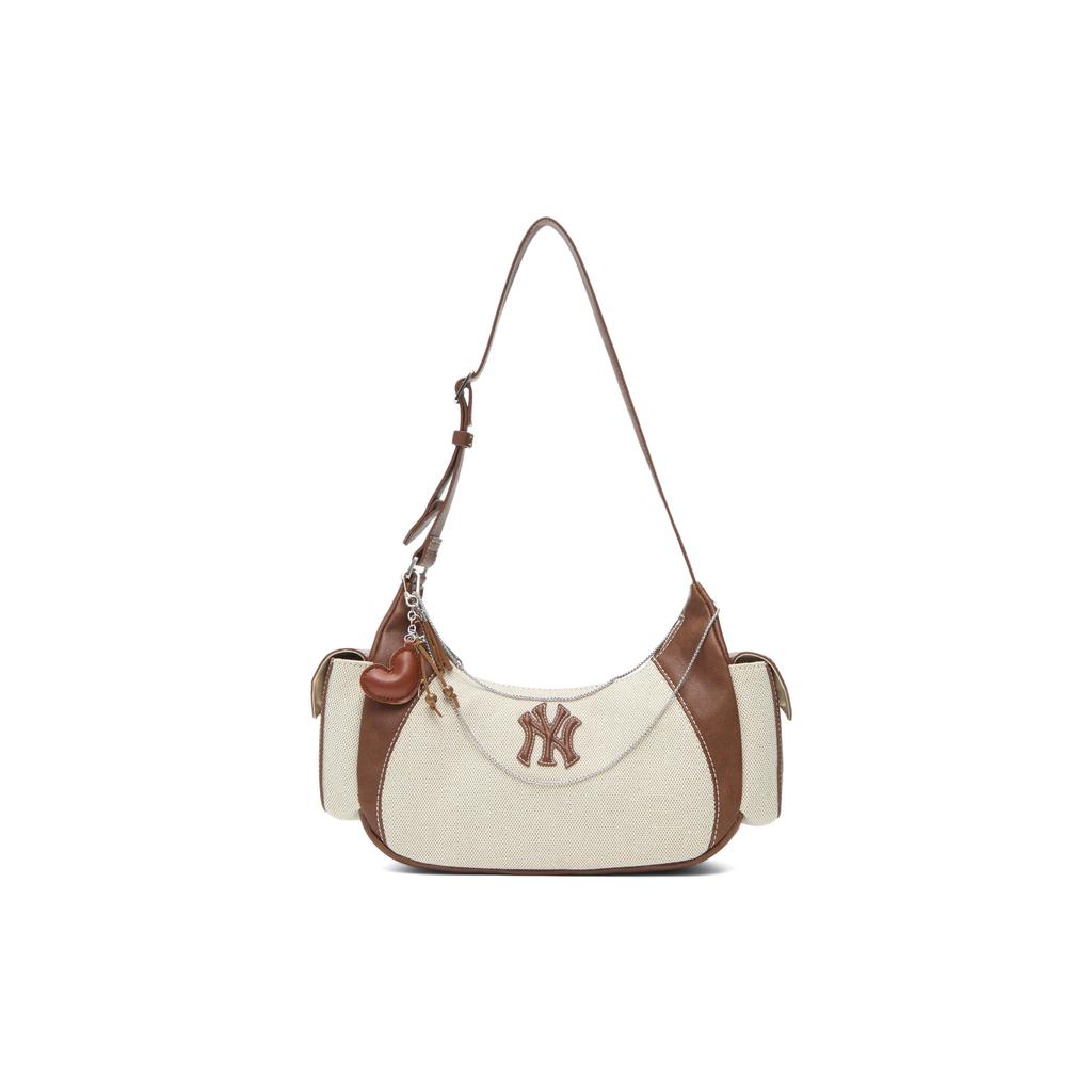 MLB New York Yankees Cotton MLB Shoulder Bag, Crossbody Bag Large Unisex Ecru 3ABQBV15N-50CRD
