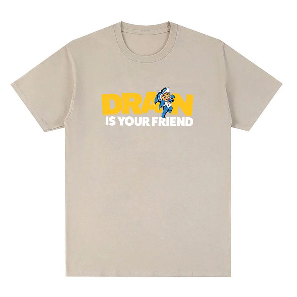 DRAIN KEWPIE FRIEND TEE . . . IS YOUR FRIEND Printing T-shirt Unisex Streetwear Hip Hop Cotton Short Sleeve Fashion Tshirts