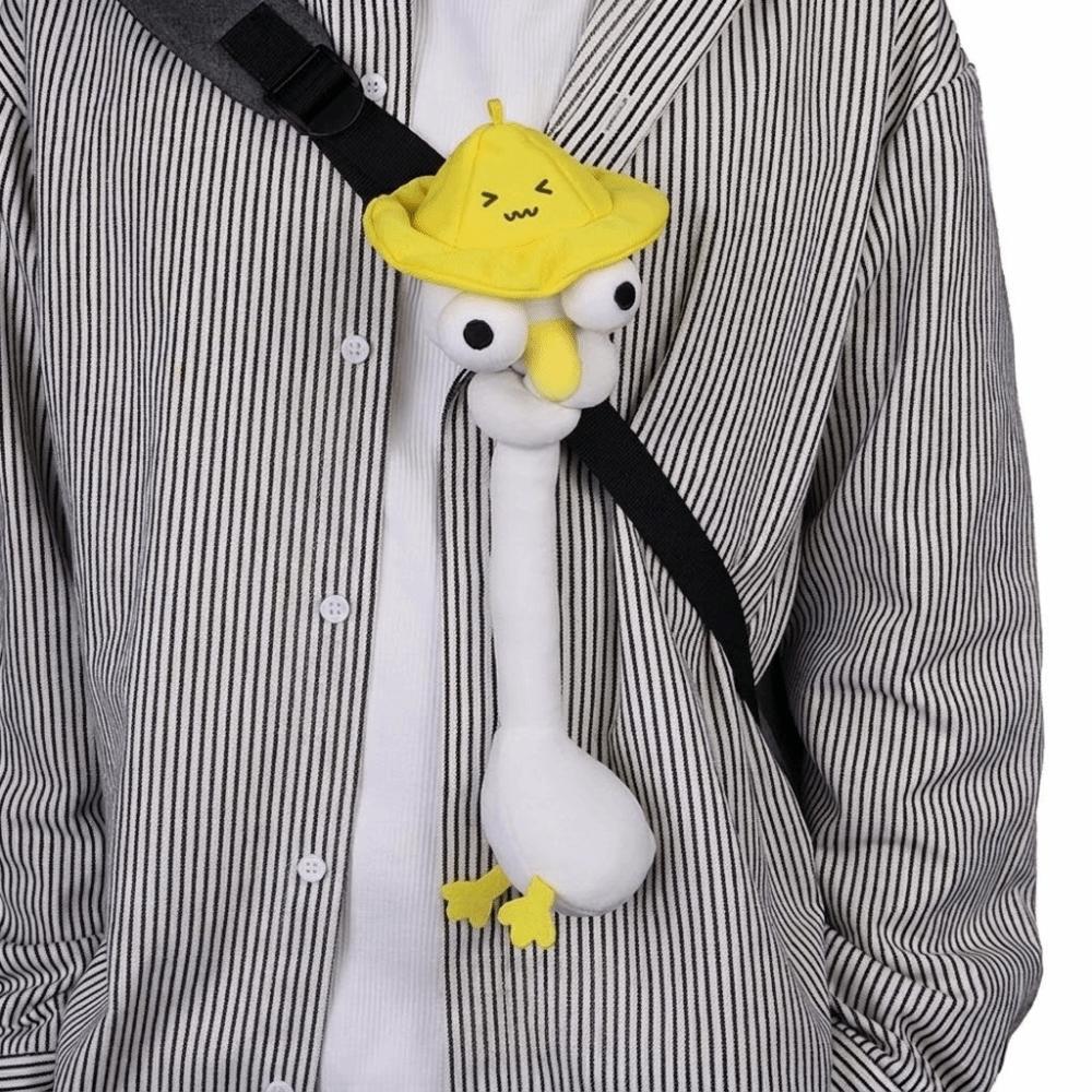 White Color Long Neck Animal Plush Pendant Cute Style Cartoon Plush Pendant Backpack Accessory