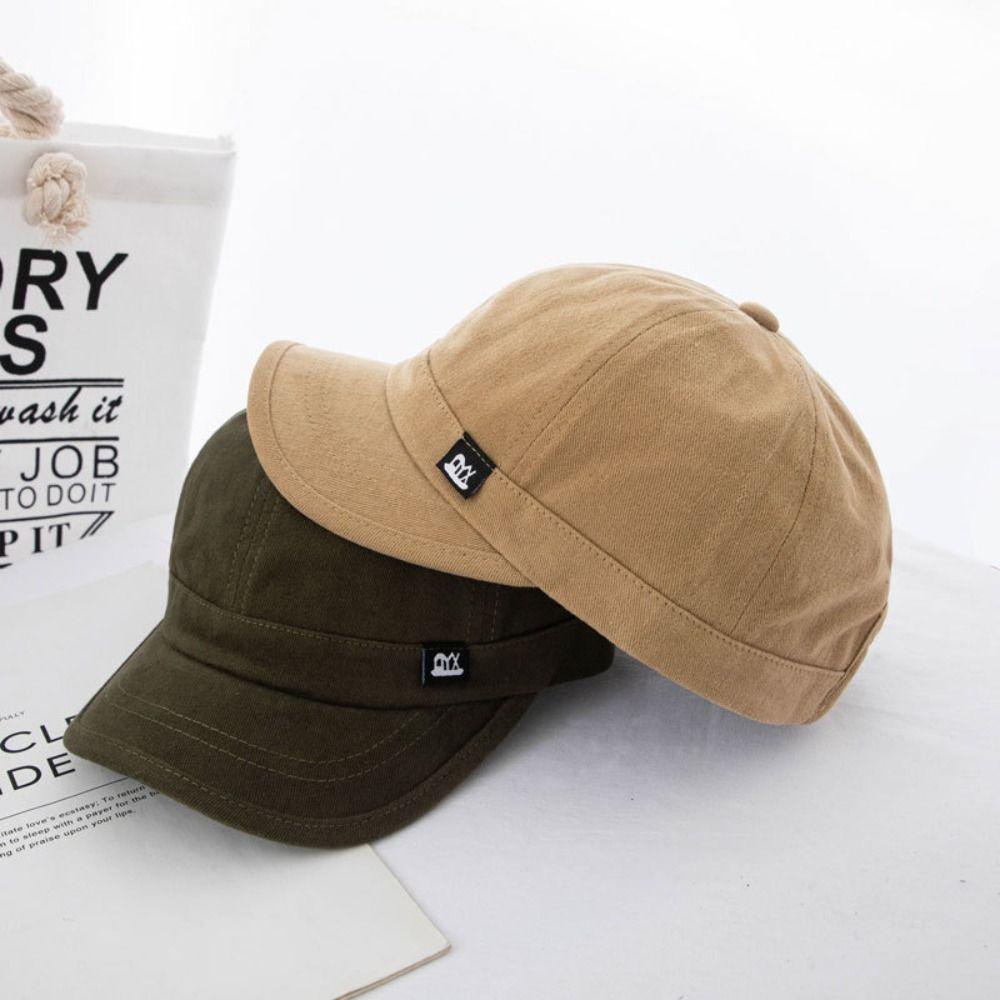 Japanese Style Short Brim Baseball Cap Solid Color Peaked Cap Versatile Sun Hat Outdoor