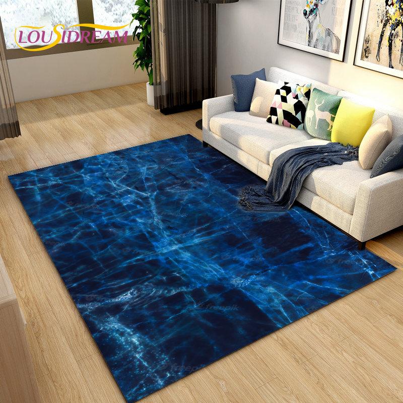 Nordic Black Colour Gold Marble Area Rug Large,Carpet Rug for Living Room Bedroom Sofa Doormat Decoration,kid Non-slip Floor Mat