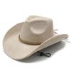 Ethnic Style Western Hat With Buckram Brim And Turndown For Outdoor Wear