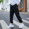 Li-Ning Solid Color Cuffed Pocket Zipper Regular Fit Casual Knit Sports Pants Men pants Black AKLS675-1