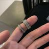Non-Fading Full Diamond Titanium Steel Ring Ring Men Fashion Cold Hip Hop Niche Design Couple Index Finger Ring