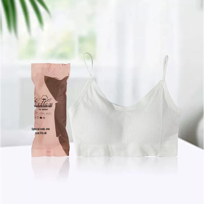 Disposable Bra with Shoulder Straps and Pads One Size