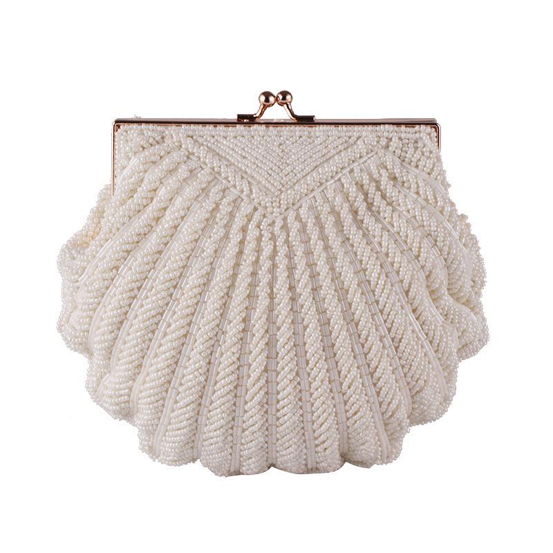 Women's Handmade Seashell Beaded Evening Clutch - Hanfu & Cheongsam Crossbody Bag