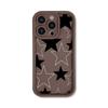 Black and white stars for iPhone17PorMax mobile phone case 17 Apple 16 matte 14/15 premium 13 fine holes