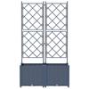 Garden Planter 2 Pcs Grey 80 X 40 X 143 Cm Plastic
