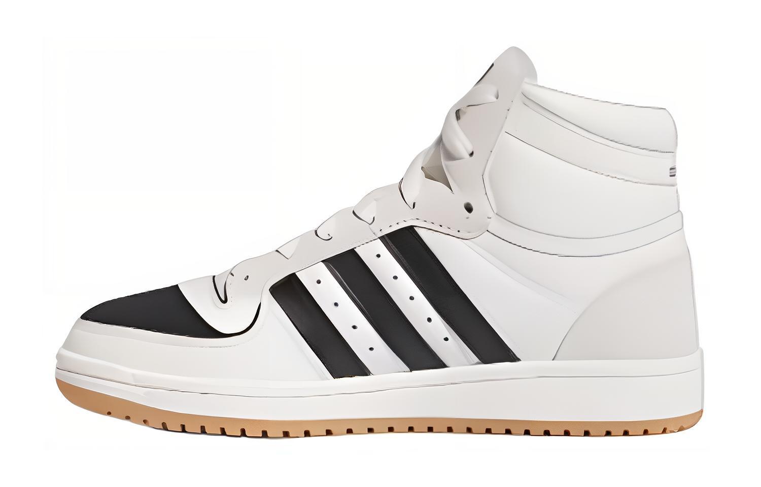 

Adidas Originals Top Ten Искусственная кожа Устойчивые к истиранию Средняя высота Детские скейтбордические кроссовки Белый Черный Подростки IF2708 35.5