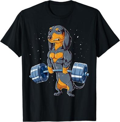 Dachshund Weightlifting Funny Deadlift Men Fitness Gym Gifts Gift Unisex T-Shirt