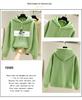 Korean Style Women's Fleece-Lined Hooded Sweatshirt, Plus Size, Loose Fit, Long-Sleeved, for Autumn and Winter.