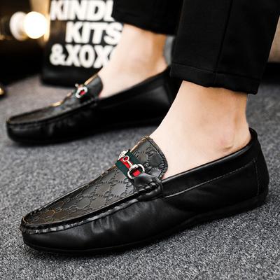 Doudou Shoes Men's Spring New Men's Casual Leather Shoes Lazy Feet Breathable British