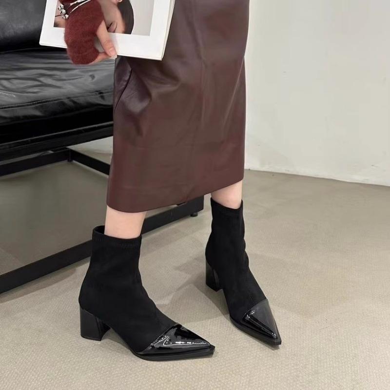 

Обувь для женщин, женские сапоги с застежкой-молнией сзади, модные, с леопардовым принтом, для офиса и карьеры, сексуальные, с острым носком, ботильоны 40 чёрный