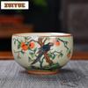 150ml Ru Kiln Cracked Glaze Teacup Aesthetic Tea Bowl Tea Pair Tea-tasting Personal Cup Jianzhan Master Cups Cha Supplies Craft