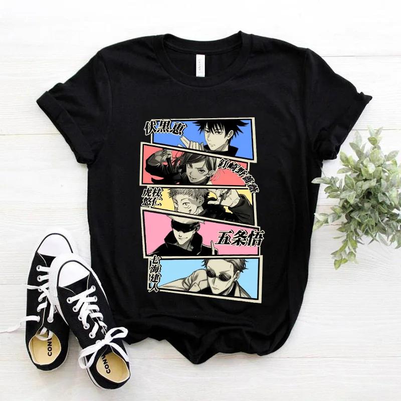 Summer Japanese Unisexga Gojo Satoru Cotton T-shirt Unisex Jujutsu Kaisen Anime T-shirt Unisex Harajuku Kawaii Short Sleeve T-shirt