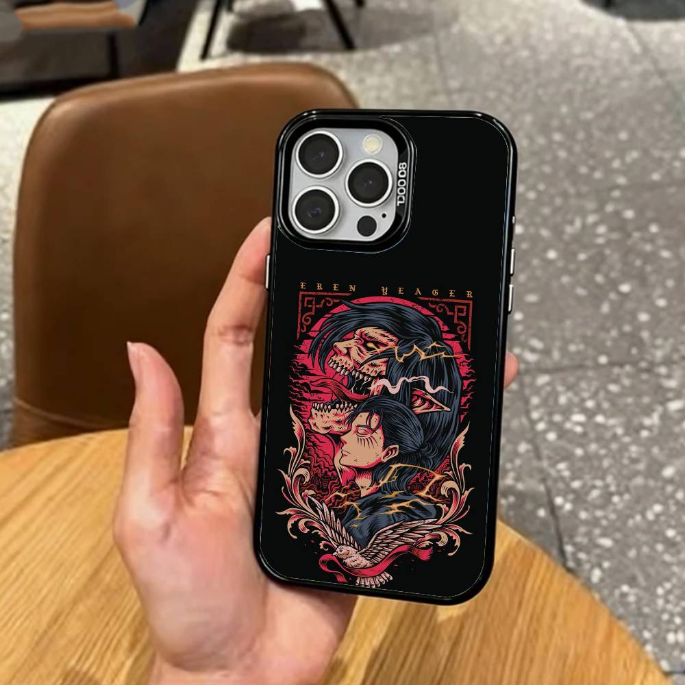 

Cool Attack on Titan Freedom Phone Case For iPhone17,16,15,14,13,12,11 Plus,Pro Max Colored Silver Plated Inside Cover iPhone14Pro