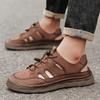 Men Sandals Split Leather Sandals Slides Breathable Rome Male Summer Outdoor Beach Slippers Soft Hot Sale Men Beach Sandals