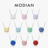 925 Sterling Silver Necklaces Multi-Color Octagon Rose Cut Zirconia Fashion Pendant Necklaces For Women Fine Jewelry