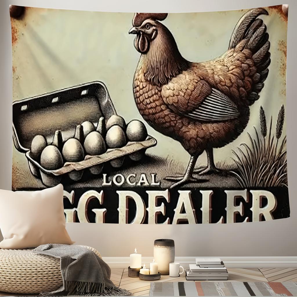 Ranch and Chicken House Theme Digital Printing Polyester Wall Hanging Tapestry Decorative Living Room Bedrooms Background Gift