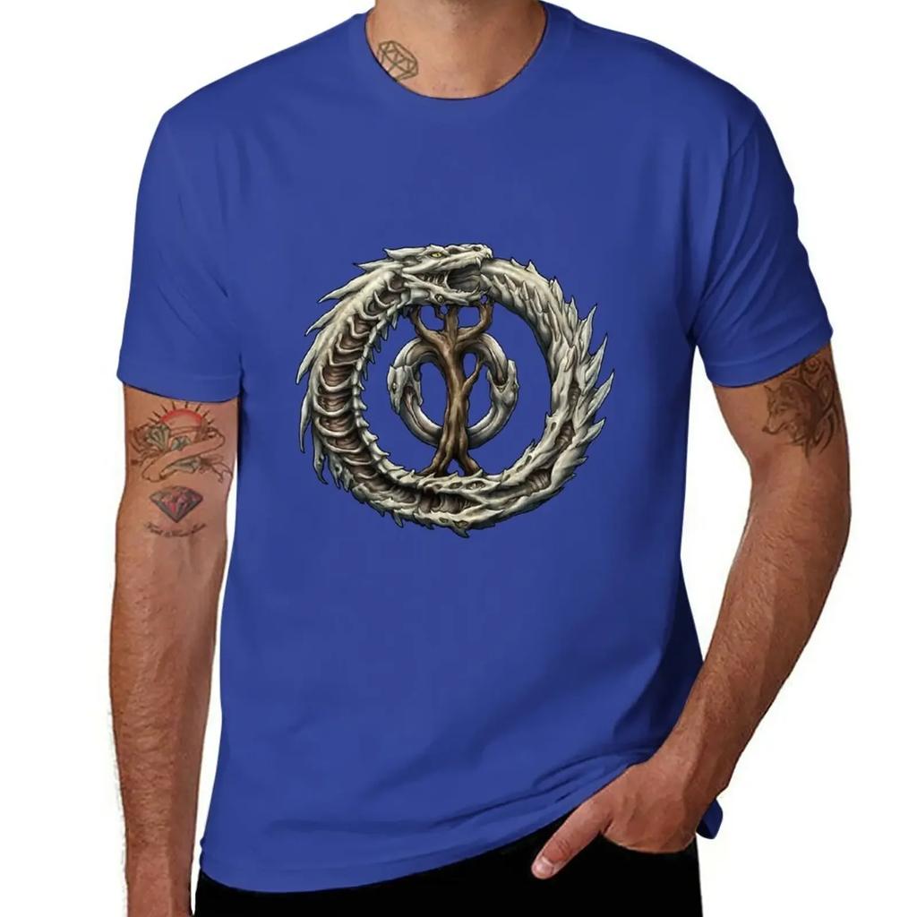 Ouroboros T-Shirt kundenspezifische Schweiß süße Oberteile Herren schlichte T-Shirts