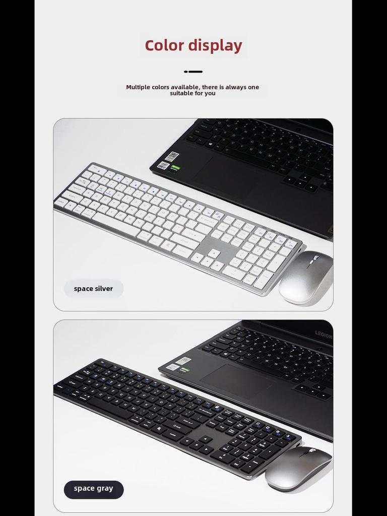 Kabellose Bluetooth Stille Scheren-Tastatur & Maus für Laptops - Kompatibel mit Xiaomi