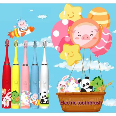 Sonic Elektrische Zahnbürste kinder Cartoon Kinder Mit Ersatz Kopf Ultraschall IPX6 Wasserdicht Wiederaufladbare Timer Sauber