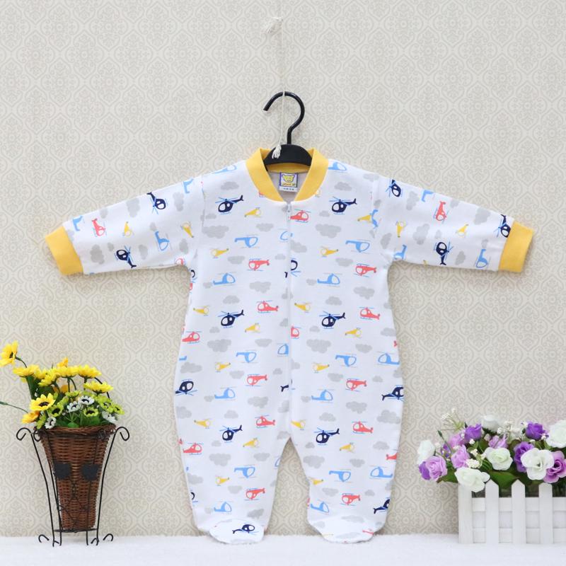 Little Q Pure Cotton Newborn Spring Autumn Clothes One Piece Footies Baby Boy Infant Underwear Four Color Clothing