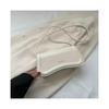 (White) Ladies Shoulder Crossbody Bags PU Leather Women Underarm Bags Solid Color Small Top-handle Bags Purse Female Daily Handbags