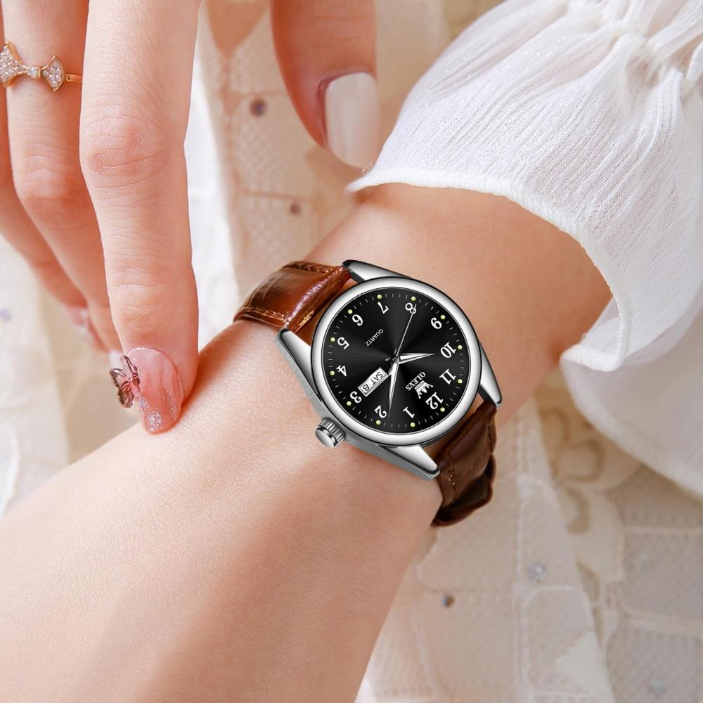 OLEVS Women's Watch, Stylish Business Watch for Women, Waterproof, Luminous, Analog Watch, Fashion Women Watch, Hard, Popular Cute Watch, Date, Brown
