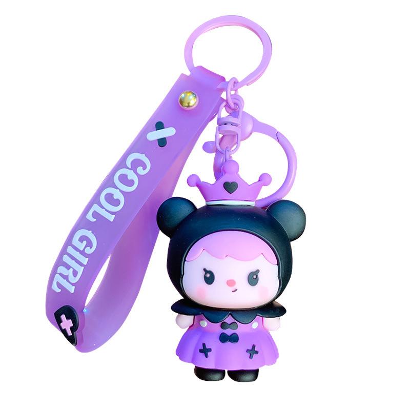 Cartoon Rebel Sweetheart Series Doll Keychain Couple School Bag Pendant Car Keychain Gift