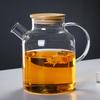Bule de Chá de Vidro Borossilicato Transparente 1L/1.8L Resistente ao Calor Jarro de Água Grande Capacidade Chaleira para Casa Chá de Flores Suco