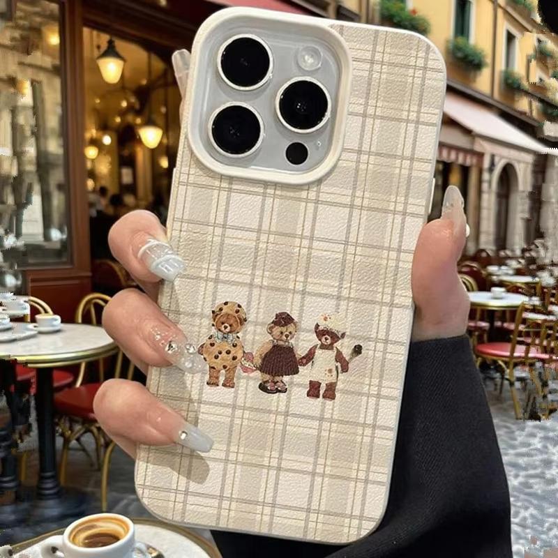 Three Bears Cartoon Phone Case For iPhone 11 12 13 14 15 16 17 Pro Max XS X XR 16E 17E Plus 17 Air Cute Shockproof Soft Cover