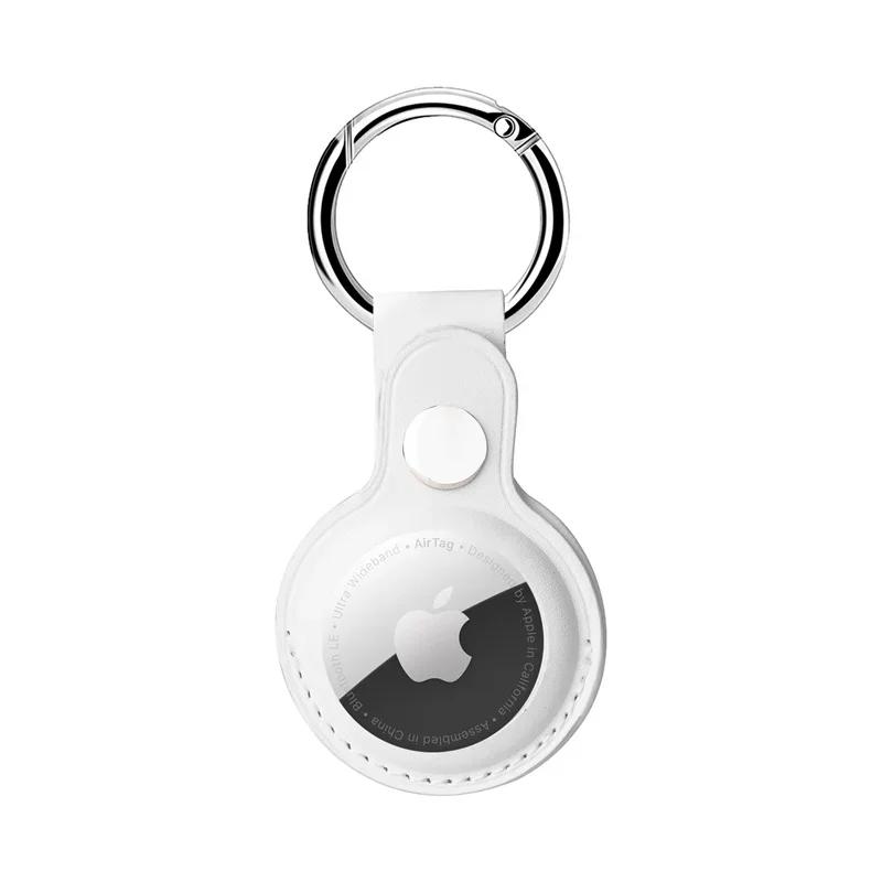 Leather Keychain for Apple Airtags Case protector Cover Bumper Shell Tracker Anti-scratch Air Tag Key Ring Holder Accessories
