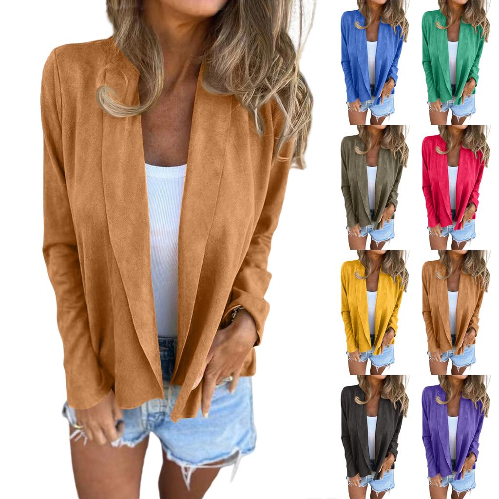 Damenjacken Lässige Leichte Mäntel Langärmlig Elegant Oberbekleidung