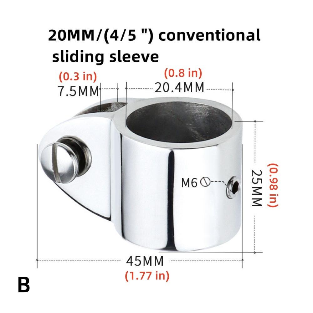 Pair of O.D. 19/20/22/25/30/32/38mm Boat Awning Umbrella Accessories Yacht Hardware 316 Stainless Steel Fixed Bracket Clamps