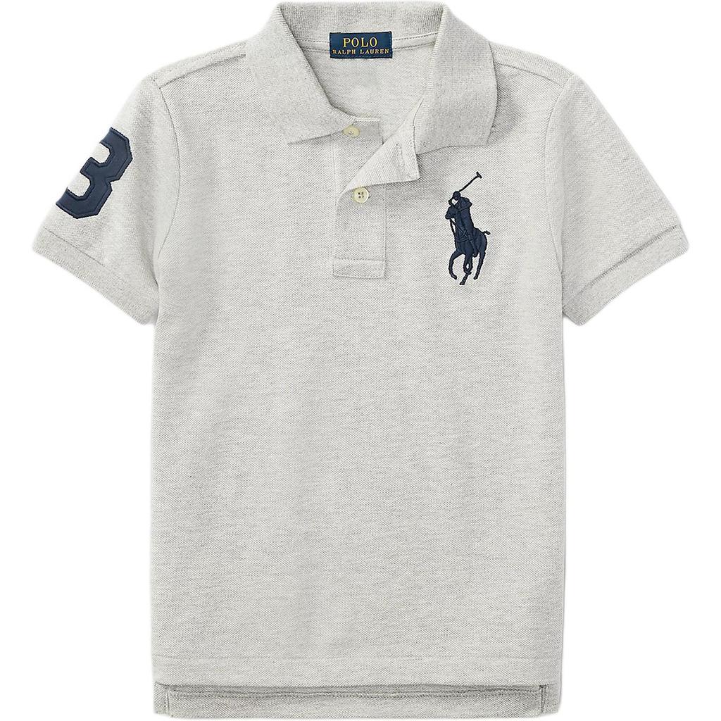 Polo Ralph Lauren Solid Color Logo Short Sleeve Polo Shirt Kids Tops Gray CWPOKNIBN810109-D86