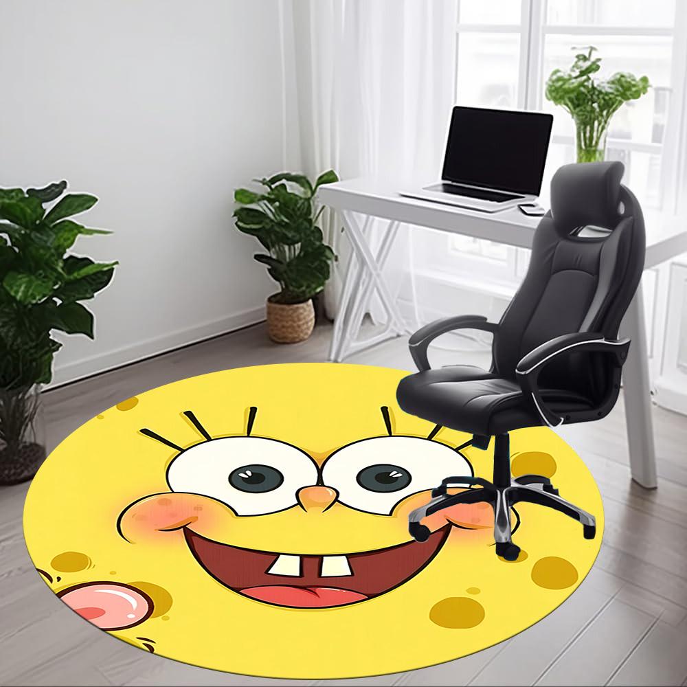 1pc SpongeBob SquarePants Office Round Area Rug, Under Office Chairs Bedroom Living Room Home Decor, Room Decoa1016076