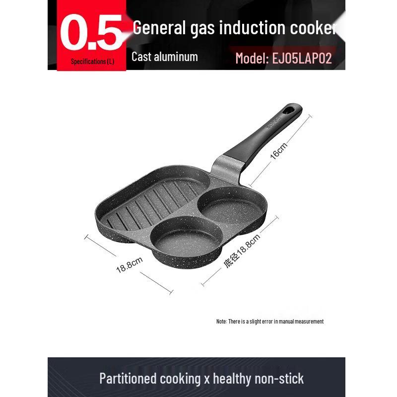 SUPOR 3-Hole Non-Stick Maifan Stone Breakfast Pan