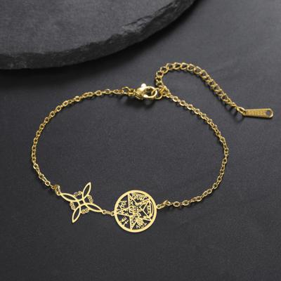 Wicca Witch Knot Bracelet Stainless Steel God Name Tetragrammaton Pentagram Bracelet Solomon Amulet Jewelry Wholesale
