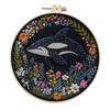 1 Stück Wal- und Blumenmuster Stickerei DIY Stoffbastelset mit Werkzeugen
