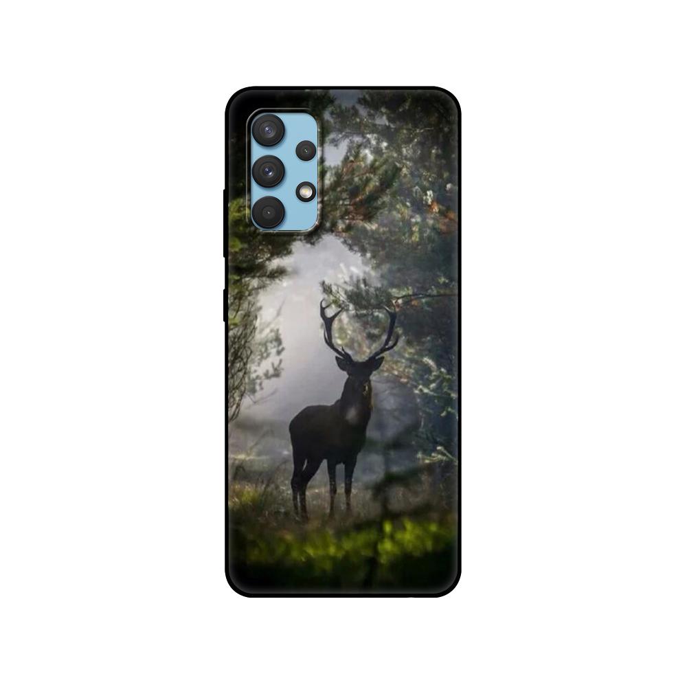 Czarny pokrowiec tpu do Samsunga Galaxy A12 A22 A32 A42 A52 A72 4g 5g S21 PLUS ultra tylna obudowa Deer Hunting